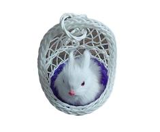 happyhouse009 - Figura decorativa de conejo realista en Pascua con adornos colgantes para decoración de mesa Mixed Color