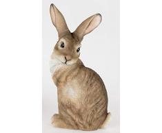 Formano - Figura Decorativa de Conejo de Pascua, Color marrón Natural, 28 cm, Incluye Tarjeta de Regalo