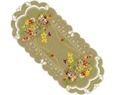 Westernranch - Mantel de Pascua con diseño de Conejos de Pascua, Color Verde y Beige, tamaño a Elegir, 40 x 90