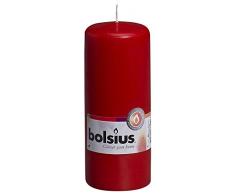 Bolsius - Vela cilíndrica de parafina, rústico, tamaño 15 cm, Color Rojo