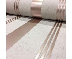 Fine Décor FD42205 Papel pintado de rayas de cuarzo, oro rosa