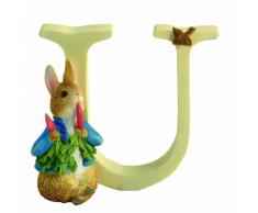 Beatrix Potter - Figura Decorativa de Letra U, diseño de Conejo