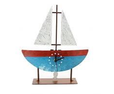 Reloj De Pie Velero - azul/rojo - Comercio Justo - Metal Reloj