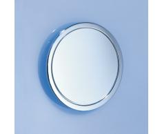 iDesign Espejo redondo para la ducha, pequeño espejo de ducha de metal cromado con ventosa, espejo antivaho para afeitarse en el baño, plateado