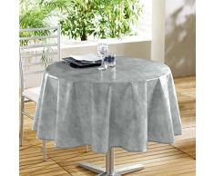 Décor Ligne - 1710239, Mantel PVC Redondo, 160 Cm, Beton Cire, Decorline Sintético Liso, Gris