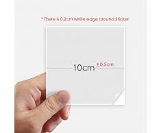 DIYthinker Escultura Tailandia Amor del Elefante I Square Stickers 10cm Pared Maleta portátil Motobike Decal 8pcs 10cm x 10cm