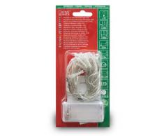 Konstsmide 1068-010 - Guirnalda LED para el árbol de navidad (20 diodos azules, pilas 3 x AA de 1,5 V, hasta 30 h, cable transparente)
