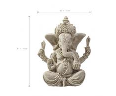 ULTNICE Elefante Estatua Escultura Arenisca Ganesha Buda Hecho a mano Estatuilla