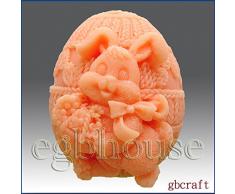 Ganchillo huevo de conejo de Pascua – 3d jabón/vela/polímero/arcilla/porcelana fría moldes de silicona (
