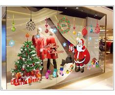 Navidad Decoracion Vinilo pegatina pared - Árbol Papá Noel - salón dormitorio escaparate extraíble pegatinas murales pared