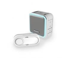 Honeywell Halo - Kit de timbre, 150 m de alcance, 6 melodías, 84 dB (tamaño S, sin hilos, portátil) color plata
