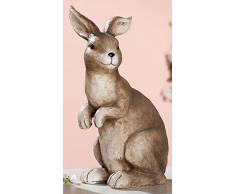 dekojohnson Figura Decorativa de Conejo de Pascua, Resistente a la Intemperie, decoración de jardín, decoración de Pascua, Natural, marrón, Sentado, 42 cm