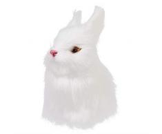 Amosfun Conejo de Pascua Estatua Realista Conejo Pequeño Conejito Animal Mesa de Juguete Animal Estatuilla Escritorio Decorativo Estatua de Arte para La Oficina en Casa Sala de Televisión Gabinete