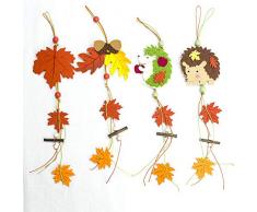 Topcosplay 4pcs Adornos de árbol de Navidad de Hojas de arce, Colgantes de Árbol de Navidad Hojas de otoño Decoración para Ventana Hogar