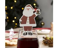 Decoración navideña para cristal Let It Snow con diseño de Papá Noel, multicolor, 10 unidades, de la marca Neviti