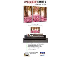 Cuadro Moderno Fotografico Camino Bosque, Flores, Arboles, 97 x 62 cm ref. 26254