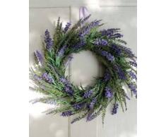 Corona de lavanda decorativa, violeta clara, Ø 35 cm - Composición floral / Corona artificial - artplants