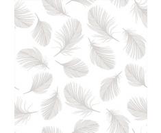 murando Papel Pintado 10 m Fotomurales tejido no tejido rollo Decoración de Pared decorativos Murales XXL moderna de Diseno Fotográfico - Gris Blanco Plumas b-B-0289-j-a