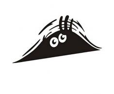 Divertida del monstruo que mira a escondidas Paredes Auto de coches de Windows Etiqueta grš¢fico del coche del vinilo Adhesivos pegatinas de coches Accesorios