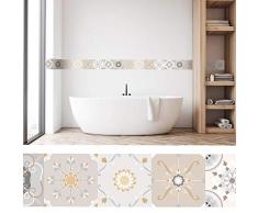 setecientosgramos Cenefa Auto-Adhesiva | Decoración de Pared Cocina & baño, 5 m x 15 cm | Terra