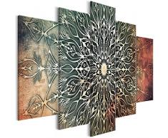 murando - Cuadro Mandala 200x100 cm - impresión de 5 Piezas - Material Tejido no Tejido - impresión artística - Imagen gráfica - Decoracion de Pared - Oriente f-A-0663-b-n