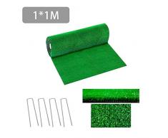 Hierba artificial del jardín, Pascua Navidad Familia DIY Decoración de la boda Verde musgo artificial Faux Decorativo Moss Grass (césped + remaches de acero)