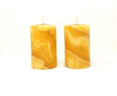 Coraz Home - Juego de 2 Velas de Cera de Abeja 100% Pura, enceradas a Mano y enrolladas, 60 x 100 mm, Cada Vela