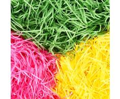 3 Bolsa de Papel en Tiras Hierba de Cesta de Pascua Relleno de Cesta de Regalo para Materiales de Fiesta Manualidades, 10,5 Onzas Totalmente