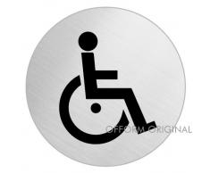 OFFORM Señal pictograma en acero inox Ø 75mm No.39058Baño silla de ruedas