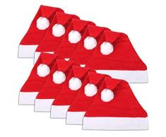 Schramm® 20 Piezas. Gorros de Navidad 30x41cm Gorros de Papá Noel Gorra de Papá Noel 20 Piezas.