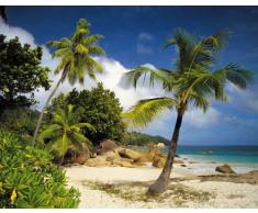 Komar 8 - 885 368 x 254 cm"Seychelles Praslin playa Scenic" papel pintado de - azul (Pack de 8)