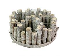 FineHome - Corona de Adviento de Madera con Soporte para Velas, decoración navideña, 4 Vasos, 25 x 10 cm