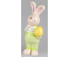 dekojohnson - Figura Decorativa de Conejo de Pascua (Pintada a Mano, 26 cm, Tarjeta de Regalo)