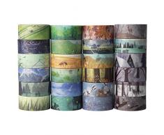 Juego de 24 rollos de cinta adhesiva de primavera, verano, otoño e invierno, para manualidades, decoración de UOOOM
