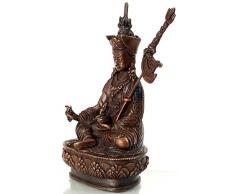 Buda figuras - padmas LCS-AMB Hava tibetisch Guru rinpoche alta calidad tibetana Estatua de oxidierter Bronce aufwendig punsiert 14,5 cm Figura