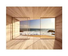 Papel Pintado Fotográfico Ventana al mar 308 x 220 cm Tipo Fleece no-trenzado Salón Dormitorio Despacho Pasillo Decoración murales decoración de paredes moderna - 100% FABRICADO EN ALEMANIA - 9051010a