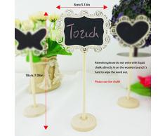FRISTONE Mini pizarra tablero de mensajes señal con Soporte para Los fiesta boda Número de mesa/tarjeta de lugar el establecimiento de decoración,juego de 10