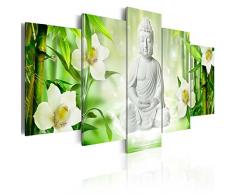 murando - Cuadro en Lienzo 200x100 cm - Impresion en calidad fotografica - Cuadro en lienzo tejido-no tejido - Buda flores orquidea b-A-0050-b-m