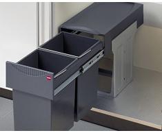 Hailo - Cubo de basura para montaje en mueble con 2 contenedores (2 x 15 L)