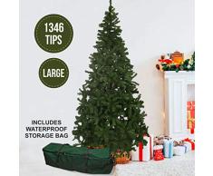 Olsen & Smith Grande 230 cm 1346 Puntas árbol de Navidad de Pino Artificial con Bolsa de Almacenamiento Impermeable