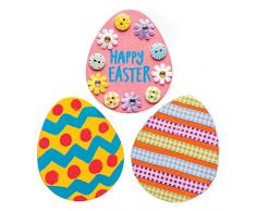 Baker Ross Huevos de Pascua de madera con imanes (Paquete de 10) Manualidades de Pascua para niños