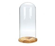 Tutoy 33X15Cm Cúpula De Vidrio Base De Madera Cloche Bell Jar Display Stand Micro Paisaje Secado Flor DIY Florero