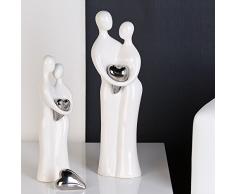 Escultura de Diseño Figura Par Blanco Cerámica 39 cm Altura