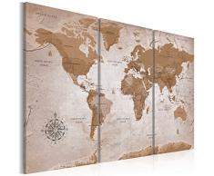 murando - Cuadro en Lienzo 120x80 - Mapamundi - Impresión de 3 Piezas Material Tejido no Tejido Impresión Artística Imagen Gráfica Decoracion de Pared - Mapa del Mundi Art k-A-0106-b-e