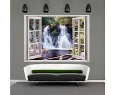 Ilusion Optica 3D 210x150 cm Fotomural Poster Finestra Fotomurales Papel pintado Quadro Mar Playa Duna