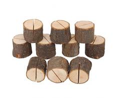 Cafopgrill Soporte de Tarjeta de Mesa de Boda 10 Piezas Forma de tocón Lugar de Fiesta de Boda Soporte de Tarjeta Número de Soporte Soporte de Tarjeta de Clip de Mesa