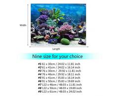 Cartel de Fondo del Acuario Cartel de Tanque de Peces Adhesivo de PVC Arrecife de Coral Bajo Agua Papel de Decoración Calcomanías Adhesivas Socialme-EU(76 * 30cm)