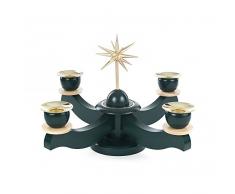 Adviento candelabro con estrella sin equipar (Series verde - 19 cm - Dregeno los Montes Metálicos.