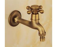 Grifo de pared vintage de agua fría para baño lavatorio fregadero bañera de latón Grifería lavadora jardín patio