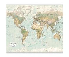 murando Fotomurales 350x256 cm XXL Papel pintado tejido no tejido Decoración de Pared decorativos Murales moderna de Diseno Fotográfico Mapamundi Mapa del mundo k-a-0091-a-d